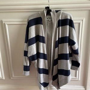AIKO Asymmetrical Striped Hooded Wrap